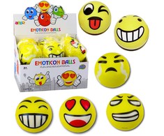 Lean Toys Linksmas geltonas kamuoliukas su emocijomis, 10 cm