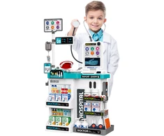 Lean Toys Large Medical Set Medical Table Doctor Lights Sounds Accessories 61 pcs.