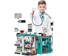 Lean Toys Large Medical Set Medical Table Doctor Lights Sounds Accessories 77pcs.