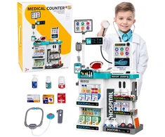 Lean Toys Large Medical Set Medical Table Doctor Lights Sounds Accessories 61 pcs.