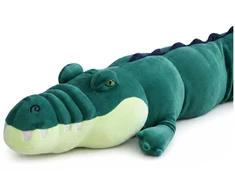 Lean Toys Pliušinis krokodilas, tamsiai žalias, 150 × 25 × 25 cm