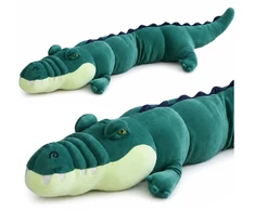 Lean Toys Pliušinis krokodilas, tamsiai žalias, 150 × 25 × 25 cm