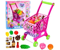 Lean Toys Pirkinių vežimėlis 52 cm rožinis 46 vnt.