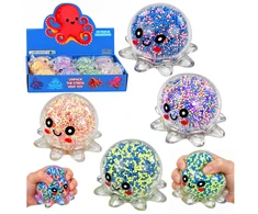Lean Toys Gniotek Sensoryczny Ośmiorniczka Kulki Antystresowy Świecący 8,5 cm