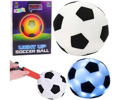 Lean Toys Vaikiškas šviečiantis futbolo kamuolys 18 cm juodai baltas