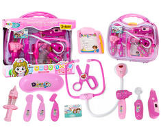 Lean Toys Medicininis rinkinys vaikams „Little Doctor“ su garsais ir šviesomis, rožinis