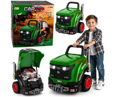 Lean Toys Žaislinis traktorius su ardoma variklio dalimi ir šviesos bei garso efektais, žalias ir juodas, 41,8 × 34,5 × 43,5 cm