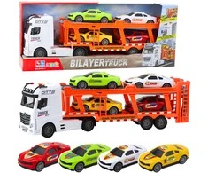 Lean Toys Vilkikas su šviesomis ir garsais, 57 cm, 4 automobiliai