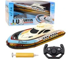 Lean Toys Pripučiamas RC jachtos modelis su LED apšvietimu