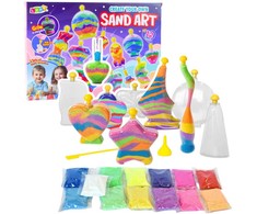 Lean Toys Smėlio Meno Rinkinys Vaikams su Fluorescenciniu Smėliu