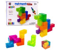 Lean Toys Magnetinės kaladėlės - kūrybiniai kubeliai, 9 vnt.