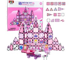 Lean Toys Magnetinis konstruktorius 126 detalių su vitražo blokais