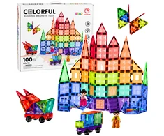 Lean Toys Magnetinės kaladėlės 100 vnt.