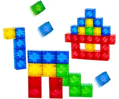 Lean Toys Magnetinės konstravimo kaladėlės, kubo formos, įvairiaspalvės, 160 vnt.