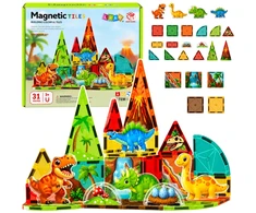 Lean Toys Magnetiniai blokeliai spalvoti 31 vnt.