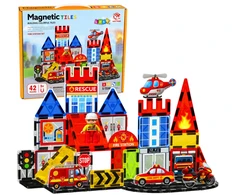 Lean Toys Magnetinės kaladėlės 42 vnt.
