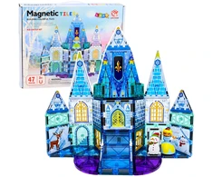 Lean Toys Magnetinis konstruktorius Ledo pilis, 47 dalių