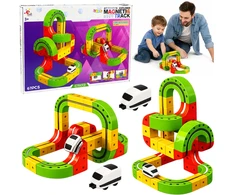 Lean Toys Magnetinė trasa su elektriniu traukiniu 67 vnt.