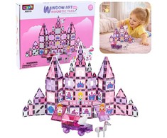 Lean Toys Magnetinis konstruktorius 126 detalių su vitražo blokais