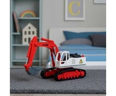 Lean Toys Vikšrinis ekskavatorius su metaliniu kaušu ir šviesos bei garso efektais