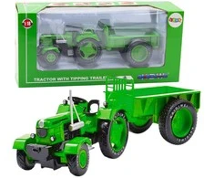 Lean Toys Metalinis žalias traktorius 1:18 masteliu