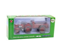 Lean Toys Metalinis raudonas traktorius 1:18 masteliu