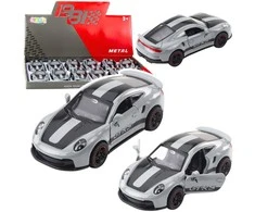 Lean Toys Metalinė sportinė mašina GTRS su atidaromomis durimis, pilka 1:43