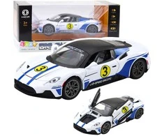 Lean Toys Metalinis sportinis automobilis su šviesomis, garsais, 1:22, baltas