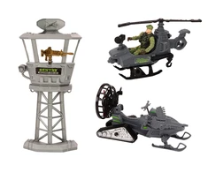 Lean Toys Karinis žaislų rinkinys su transporto priemonėmis ir kareiviais