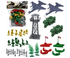 Lean Toys Kareivėlių figūrėlių rinkinys su transporto priemonėmis, 72 vnt.
