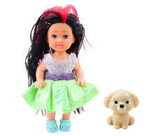 Lean Toys Lėlės Su Suknele Ir Šuneliu Rinkinys 12 cm
