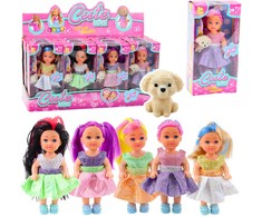 Lean Toys Lėlės Su Suknele Ir Šuneliu Rinkinys 12 cm