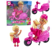 Lean Toys MINI LĖLĖ SU PASPIRTUKU IR ŠALMU