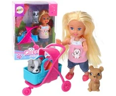 Lean Toys Žavus lėlės rinkinys su šuniukais