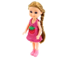 Lean Toys Lėlė su priedais ir vežimėliu, 14 cm