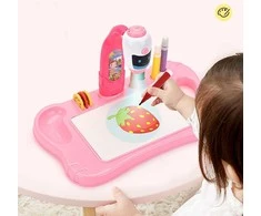 Lean Toys Mini Projektorius Piešimo Robotas 2in1 Rožinis