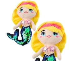 Lean Toys Pliušinis žaislas - undinėlė su blizgančia uodega, 28 cm