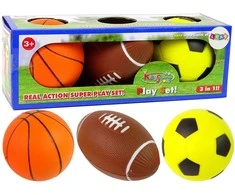 Zestaw Kamuolių rinkinys 3in1 Football Basketball