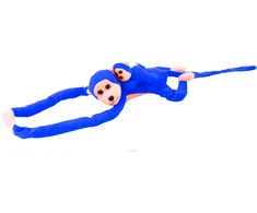 Lean Toys Pliušinis žaislas - mėlyna beždžionė su mažyliu, 70 cm