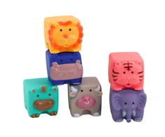 Lean Toys Minkšti edukaciniai kaladėlės su gyvūnais, raidėmis ir skaičiais, 12 vnt.