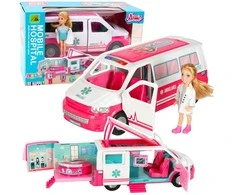 Lean Toys Ambulansinis žaislas ligoninė su gydytoja