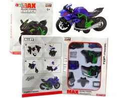 Lean Toys Surenkamas motociklo modelis 1:14 žalia-mėlyna