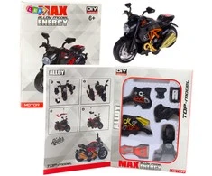 Lean Toys Motociklo modelis 1:14 surinkimui, juoda ir oranžinė spalvos