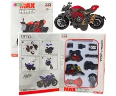 Lean Toys Motociklas Rinkinys Surinkimui 1:14 Juodas ir Raudonas
