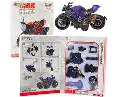 Lean Toys Motociklo surinkimo rinkinys 1:14 mastelis, juoda ir mėlyna