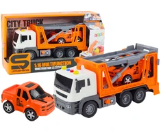 Lean Toys Evakuatorius su šviesomis ir garsais 1:16, oranžinė mašina