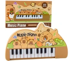 Lean Toys Vaikiškas muzikinis pianinas Kapybara 22 klavišų