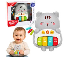 Lean Toys Musical Toy Kitten Piano Educational For Toddlers Melodies Sounds