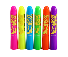 Lean Toys Neoninis veido piešimo rinkinys su 6 fluorescenciniais markeriais