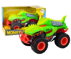 Lean Toys Žalias Dinozauro Formos Visureigis su Šviesomis ir Garsais